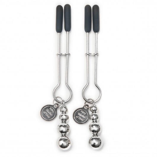 Металлические зажимы на соски Adjustable Nipple Clamps - Fifty Shades of Grey - купить с доставкой в Иваново