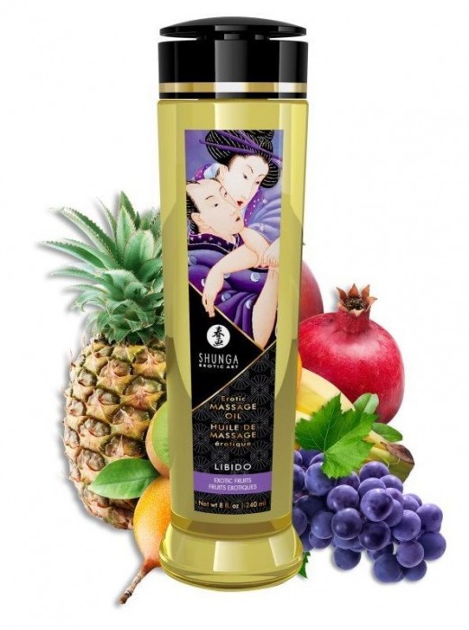 Массажное масло Libido Exotic Fruits с ароматом экзотических фруктов - 240 мл. - Shunga - купить с доставкой в Иваново