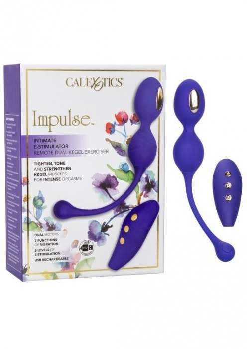 Фиолетовые виброшарики с электростимуляцией Impulse Intimate E-Stimulator Dual Kegel - California Exotic Novelties - купить с доставкой в Иваново