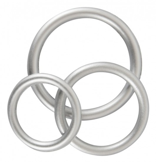 Набор из 3 эрекционных колец под металл Metallic Silicone Cock Ring Set - Orion - в Иваново купить с доставкой
