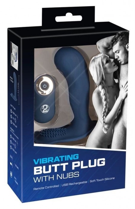 Синий вибростимулятор простаты Vibrating Butt Plug - 11,7 см. - Orion - в Иваново купить с доставкой