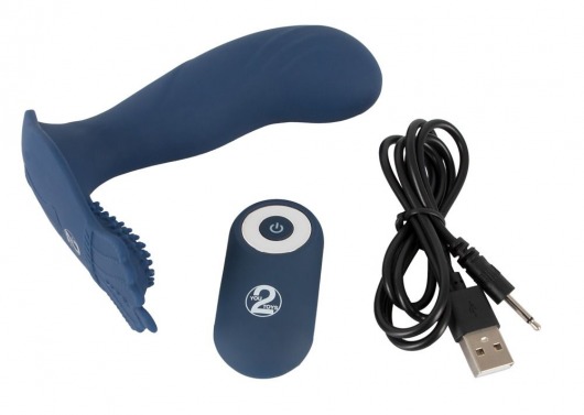 Синий вибростимулятор простаты Vibrating Butt Plug - 11,7 см. - Orion - в Иваново купить с доставкой