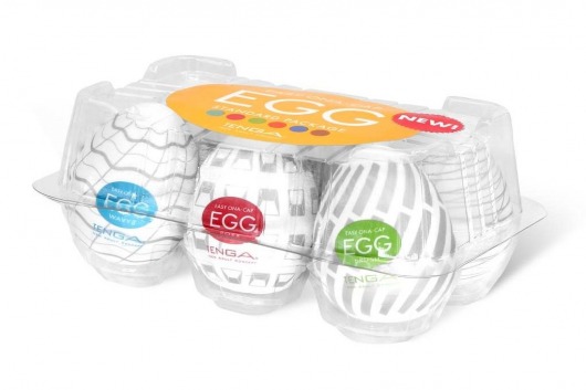 Набор из 6 мастурбаторов Tenga EGG Easy Beat с различным рельефом - Tenga - в Иваново купить с доставкой