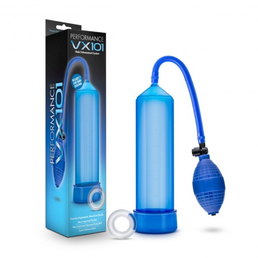 Синяя ручная вакуумная помпа Male Enhancement Pump - Blush Novelties - в Иваново купить с доставкой