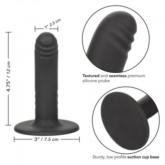 Черный анальный стимулятор 4.75” Ridged Probe - 12 см. - California Exotic Novelties - купить с доставкой в Иваново