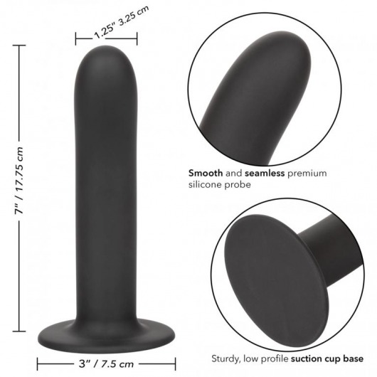 Черный силиконовый анальный стимулятор 7” Smooth Probe - 17,75 см. - California Exotic Novelties - купить с доставкой в Иваново