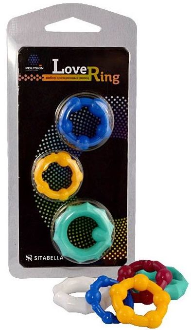 Набор из 3 цветных эрекционных колец Love Ring - Sitabella - в Иваново купить с доставкой
