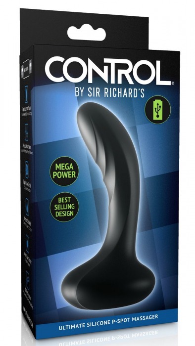 Черный массажер простаты Ultimate Silicone P-Spot Massager - 13,9 см. - Pipedream - в Иваново купить с доставкой