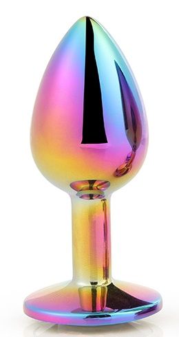 Голографическая анальная втулка с радужным кристаллом - 7,1 см. - Dream Toys - купить с доставкой в Иваново