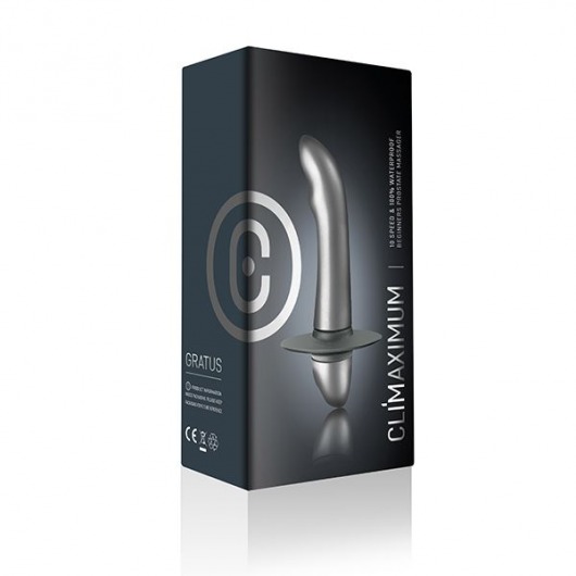 Серый массажер простаты Climaximum Gratus - 10 см. - Rocks-Off - в Иваново купить с доставкой