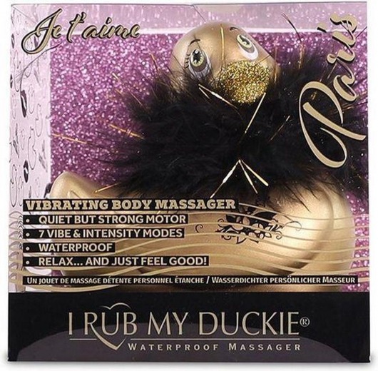 Золотистый вибратор-уточка I Rub My Duckie 2.0 Paris - Big Teaze Toys - купить с доставкой в Иваново