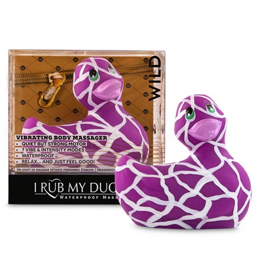 Филетово-белый вибратор-уточка I Rub My Duckie 2.0 Wild - Big Teaze Toys - купить с доставкой в Иваново