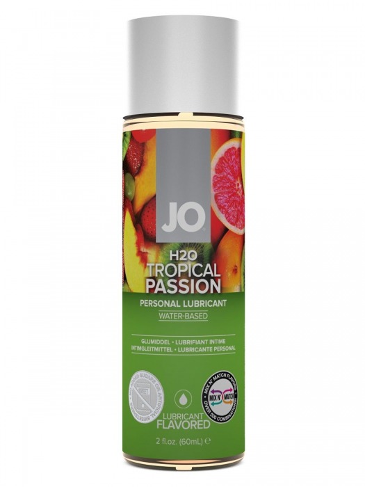 Лубрикант на водной основе с ароматом тропических фруктов JO Flavored Tropical Passion - 60 мл. - System JO - купить с доставкой в Иваново