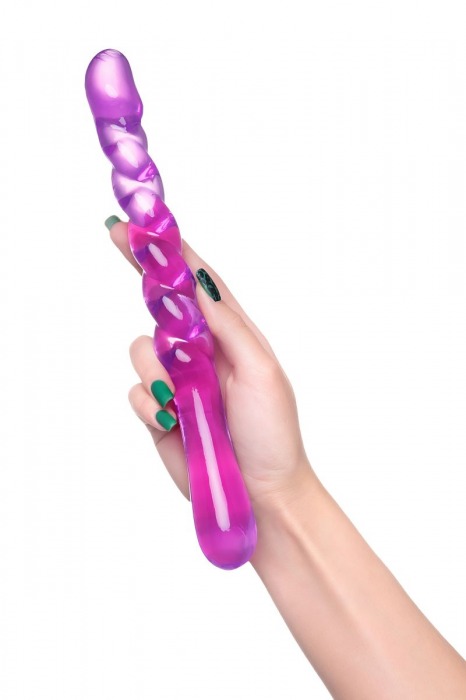 Фиолетовый двусторонний фаллоимитатор Tanza - 27,5 см. - A-toys