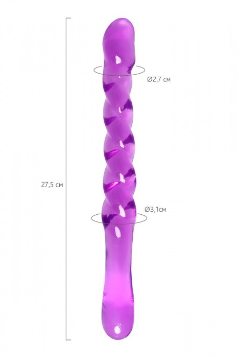Фиолетовый двусторонний фаллоимитатор Tanza - 27,5 см. - A-toys