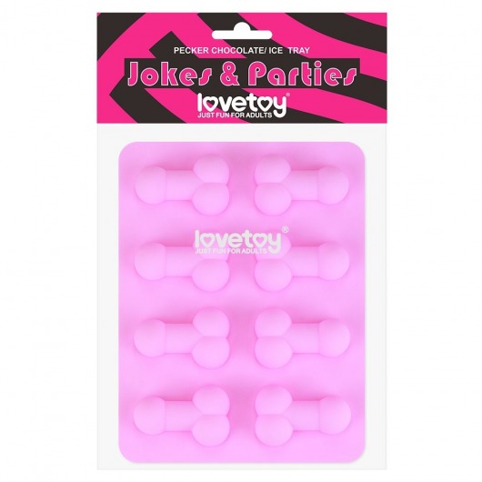 Розовая формочка для льда и шоколада Pecker Chocolate/Ice Tray - Lovetoy - купить с доставкой в Иваново