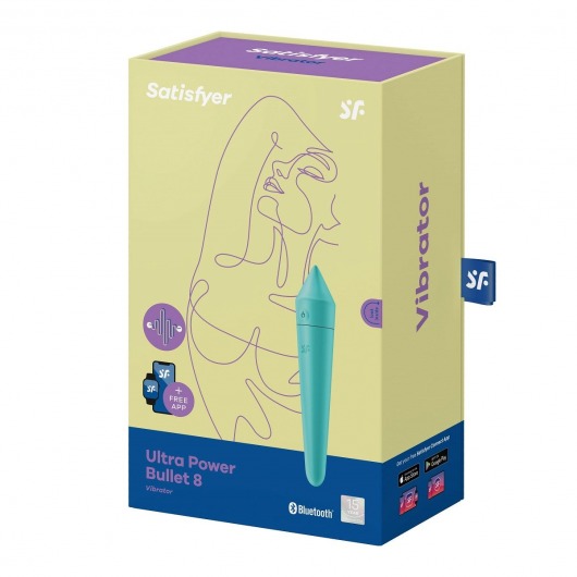 Бирюзовый мини-вибратор Ultra Power Bullet 8 - Satisfyer