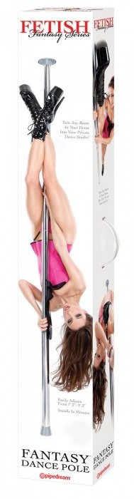 Серебристый пилон Fantasy Dance Pole - Pipedream - купить с доставкой в Иваново