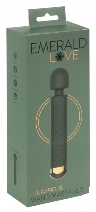 Зеленый wand-вибромассажер Luxurious Wand Massager - 22,2 см. - Orion