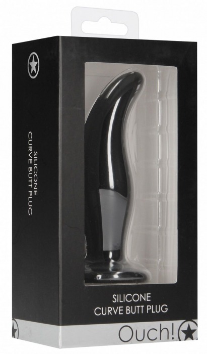 Черная анальная пробка Curve Butt Plug - 11,4 см. - Shots Media BV