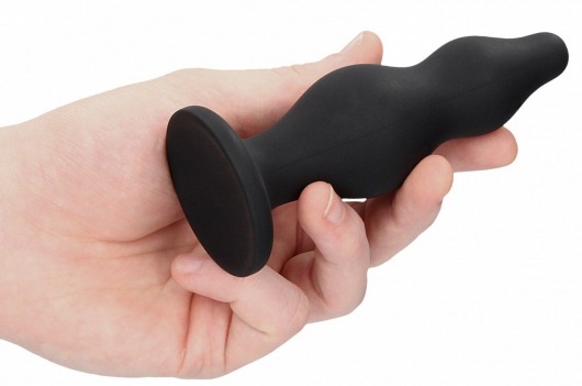 Черная анальная пробка Bubble Butt Plug - 11,6 см. - Shots Media BV