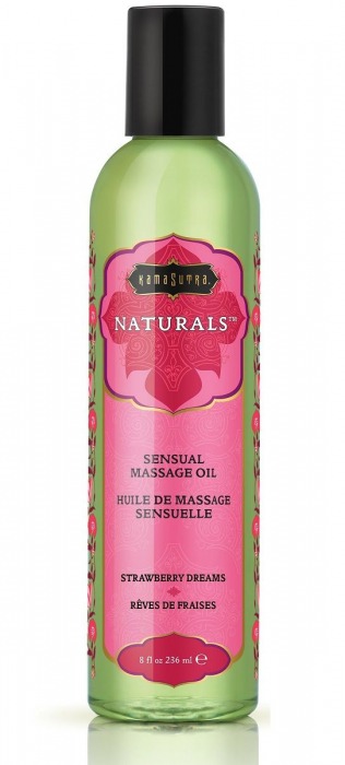 Массажное масло Naturals Strawberry Dreams с ароматом клубники - 236 мл. - Kama Sutra - купить с доставкой в Иваново