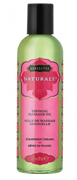 Массажное масло Naturals Strawberry Dreams с ароматом клубники - 59 мл. - Kama Sutra - купить с доставкой в Иваново