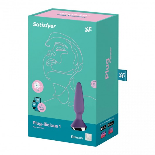 Фиолетовая анальная пробка с вибрацией Satisfyer Plug-ilicious 1 - 13,5 см. - Satisfyer