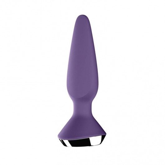 Фиолетовая анальная пробка с вибрацией Satisfyer Plug-ilicious 1 - 13,5 см. - Satisfyer
