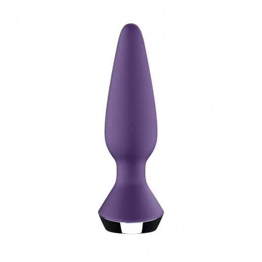 Фиолетовая анальная пробка с вибрацией Satisfyer Plug-ilicious 1 - 13,5 см. - Satisfyer