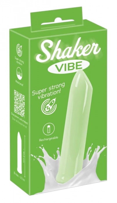 Зеленая вибропуля Shaker Vibe - 10,2 см. - Orion
