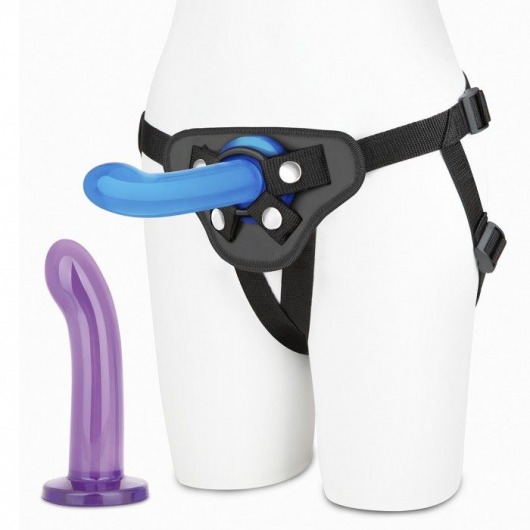 Страпон унисекс Beginners Strap-On с 2 насадками - 15 и 13 см. - Lux Fetish - купить с доставкой в Иваново