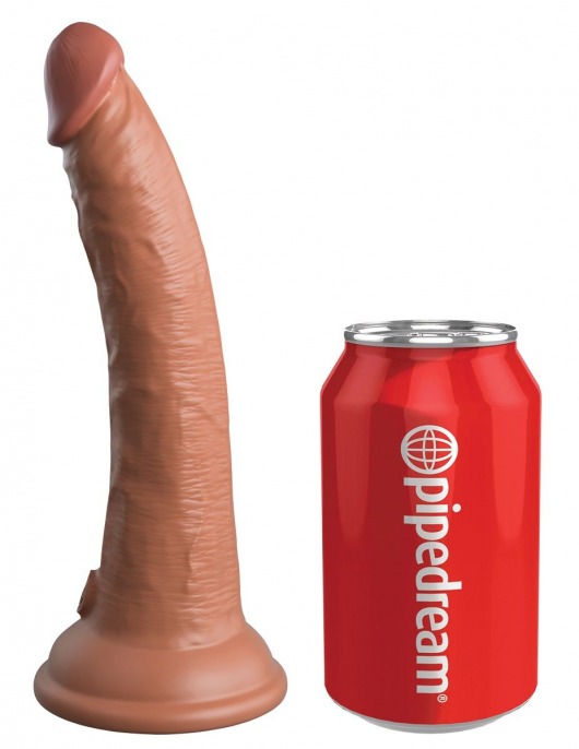 Кофейный фаллоимитатор 7  Silicone Dual Density Cock - 21 см. - Pipedream