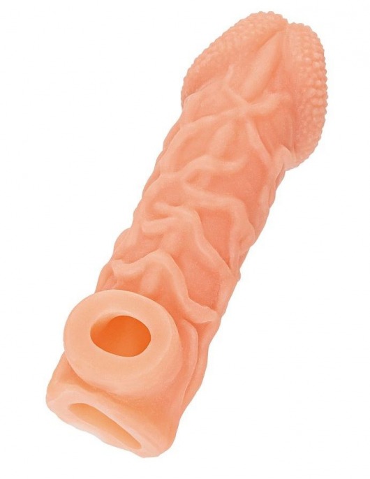 Телесная закрытая насадка с венками Cock Sleeve Size S - 13,8 см. - KOKOS - в Иваново купить с доставкой Телесная закрытая насадка с венками Cock Sleeve Size S - 13,8 см. - KOKOS - в Иваново купить с доставкой