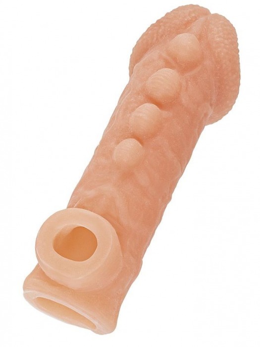 Телесная закрытая насадка с шишечками Cock Sleeve Size S - 13,8 см. - KOKOS - в Иваново купить с доставкой