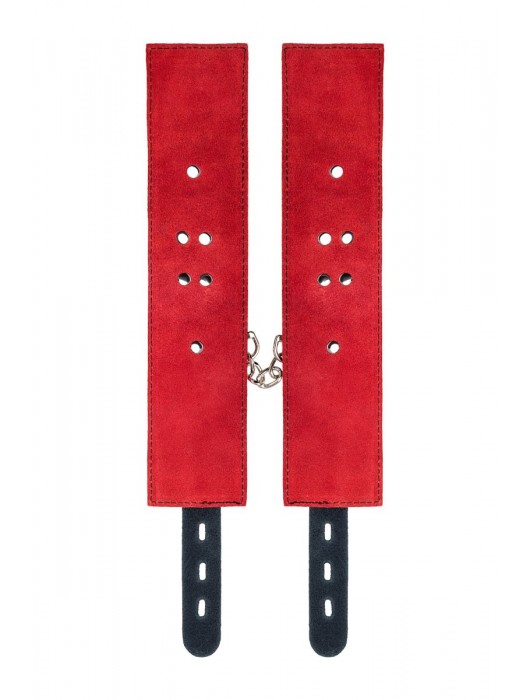 Красно-черные оковы на ноги из кожи - ToyFa - купить с доставкой в Иваново