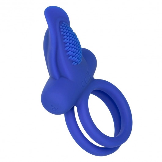 Синее перезаряжаемое эрекционное кольцо Silicone Rechargeable Dual Pleaser Enhancer - California Exotic Novelties - в Иваново купить с доставкой