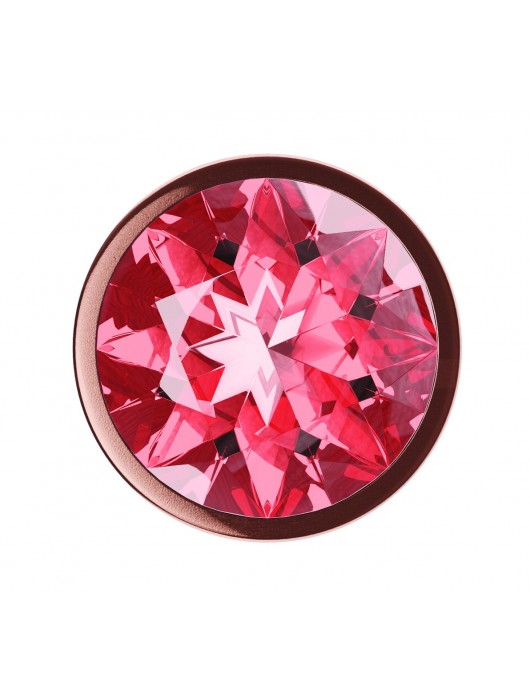 Пробка цвета розового золота с малиновым кристаллом Diamond Ruby Shine L - 8,3 см. - Lola Games - купить с доставкой в Иваново