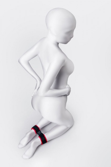 Красно-черные велюровые оковы Anonymo - ToyFa - купить с доставкой в Иваново