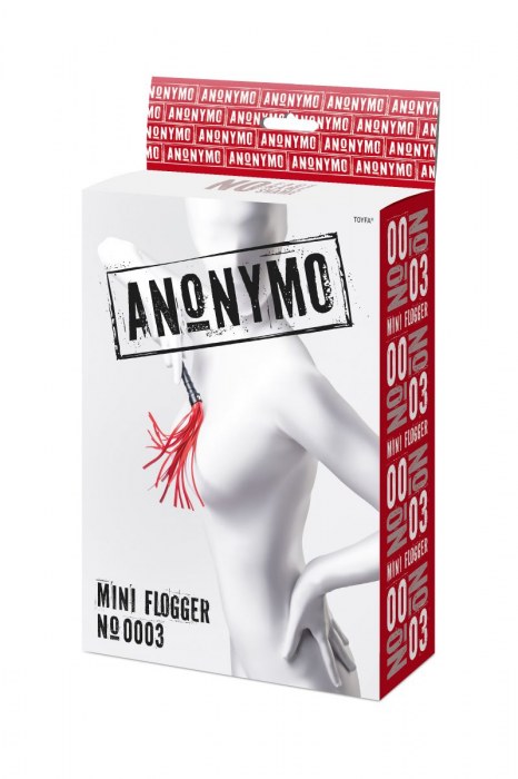 Красно-черный флоггер Anonymo - 28 см. - ToyFa - купить с доставкой в Иваново
