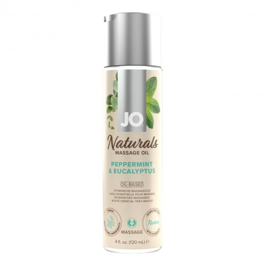 Массажное масло с ароматом перечной мяты и эвкалипта JO Naturals Peppermint   Eucalyptus - 120 мл. - System JO - купить с доставкой в Иваново