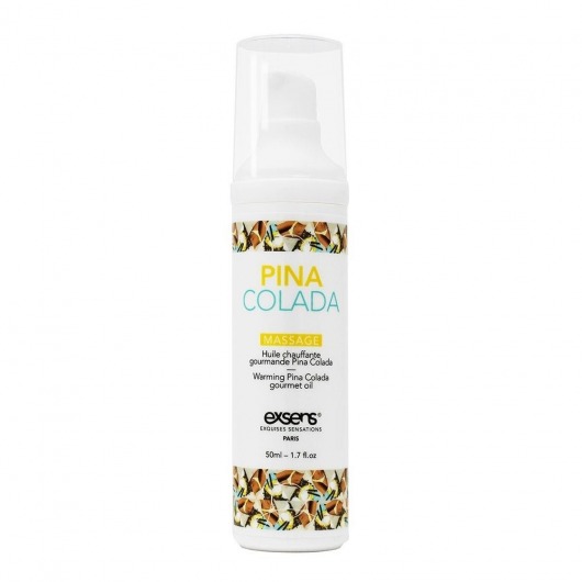 Разогревающее массажное масло с ароматом пина колада Gourmet Pina Colada - 50 мл. - Exsens - купить с доставкой в Иваново