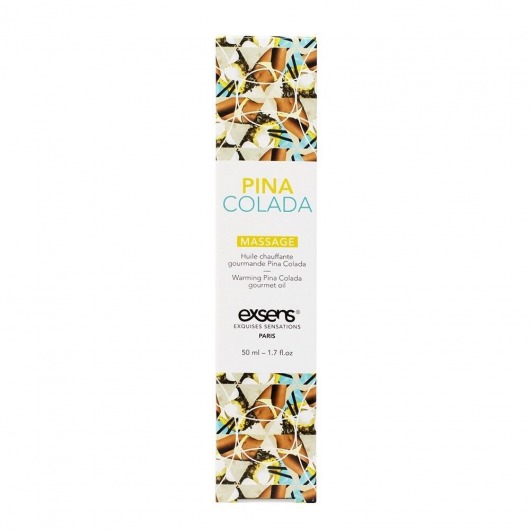 Разогревающее массажное масло с ароматом пина колада Gourmet Pina Colada - 50 мл. - Exsens - купить с доставкой в Иваново