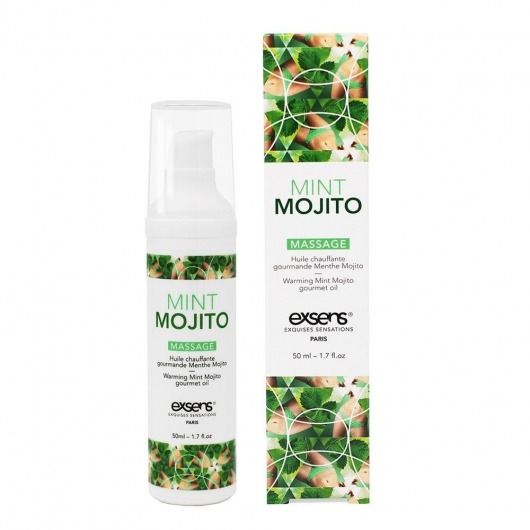 Разогревающее массажное масло с ароматом мохито Gourmet Mint Mojito - 50 мл. - Exsens - купить с доставкой в Иваново