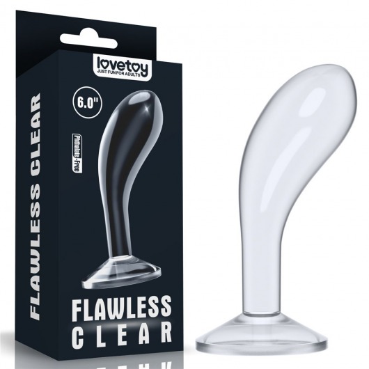 Прозрачный стимулятор простаты Flawless Clear Prostate Plug - 15 см. - Lovetoy - в Иваново купить с доставкой