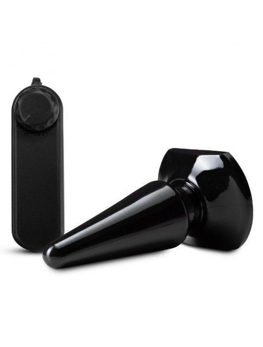 Черная анальная пробка с вибрацией Basic Vibrating Anal Pleaser - 10,2 см. - Blush Novelties