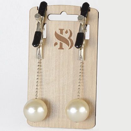 Зажимы на соски с бусинами под жемчуг Pearl - Sitabella - купить с доставкой в Иваново