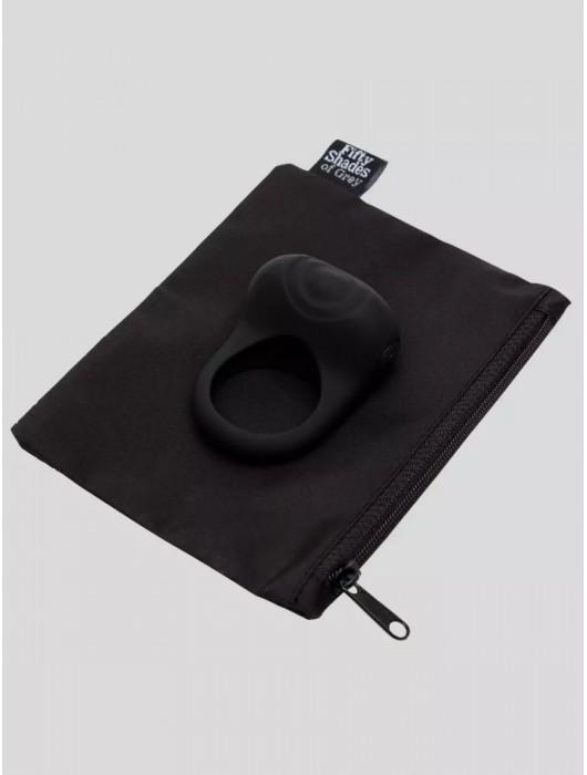 Черное эрекционное виброкольцо Sensation Rechargeable Vibrating Love Ring - Fifty Shades of Grey - в Иваново купить с доставкой