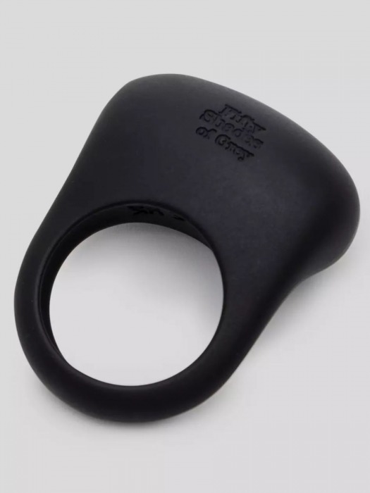 Черное эрекционное виброкольцо Sensation Rechargeable Vibrating Love Ring - Fifty Shades of Grey - в Иваново купить с доставкой