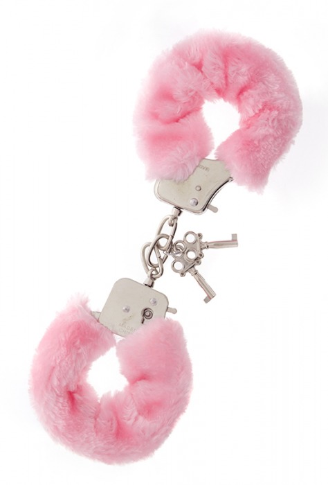 Металлические наручники с розовой меховой опушкой METAL HANDCUFF WITH PLUSH PINK - Dream Toys - купить с доставкой в Иваново